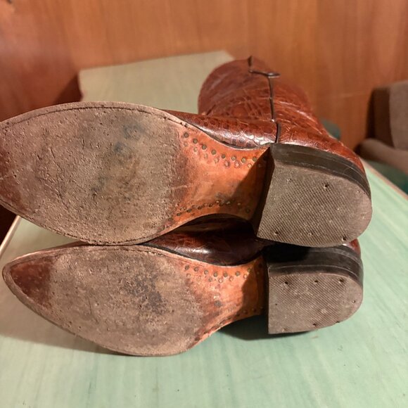 Mens Veari Buitre Alligator Western Mexico Cowboy Boots Mex 27.5 US 8.5 - Picture 7 of 9